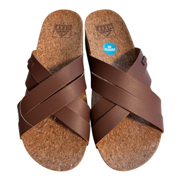 REEF Brown Kaia Cross Sandals size 7 - Picture 2 of 6